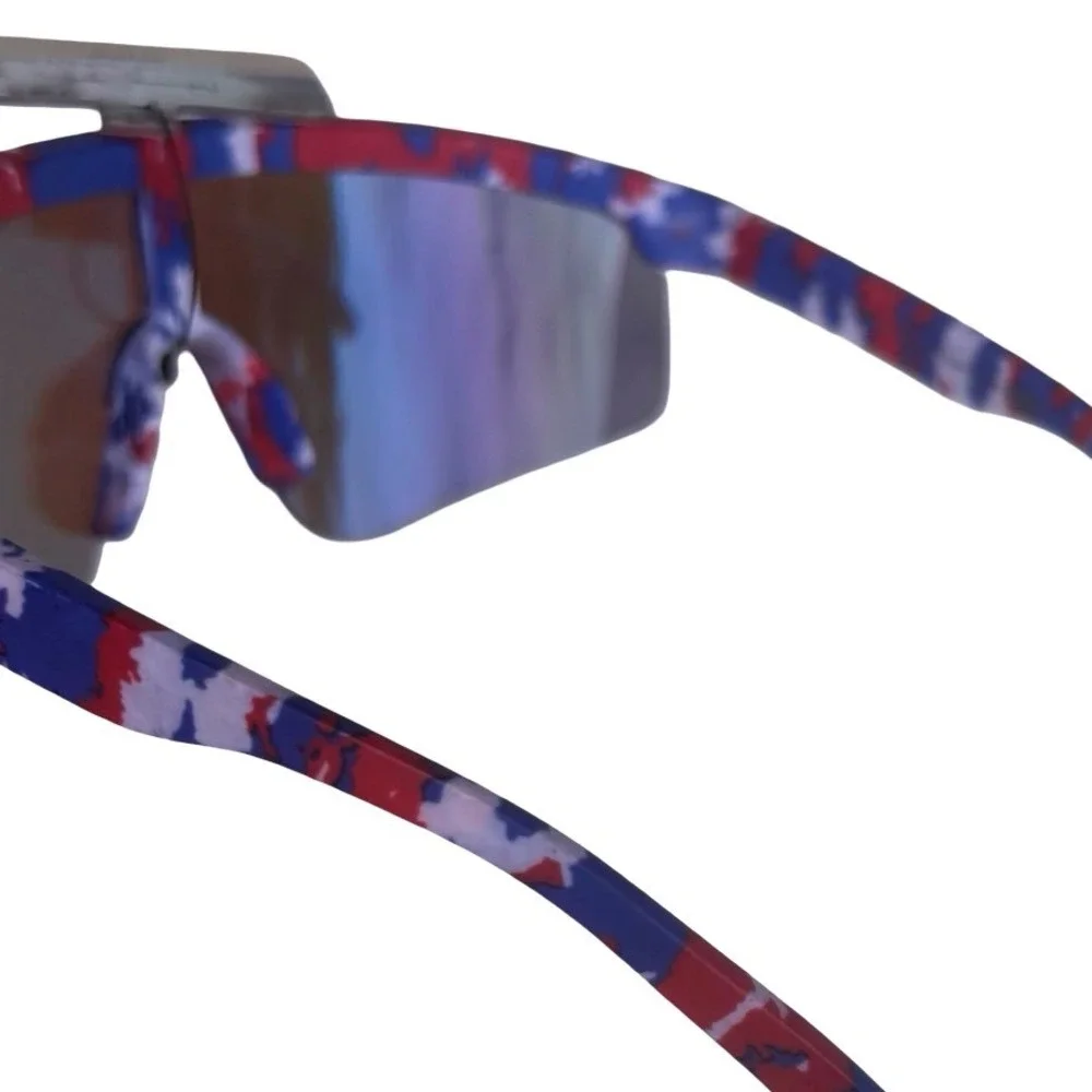 Panama Jack x Foster Grant Surf Sunglasses Unisex Blue Mirror Red White Blue NWT
